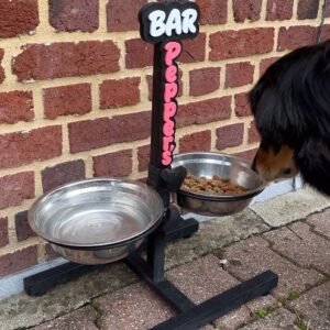 Home bar à gamelles personnalisé support gamelles double avec prénom en impression 3d